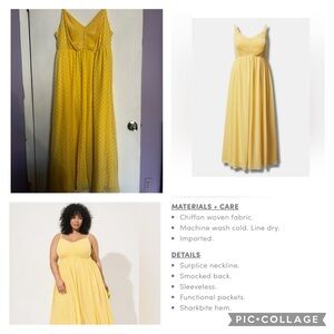 Torrid Yellow Polk a dot Sleeveless Maxi Dress